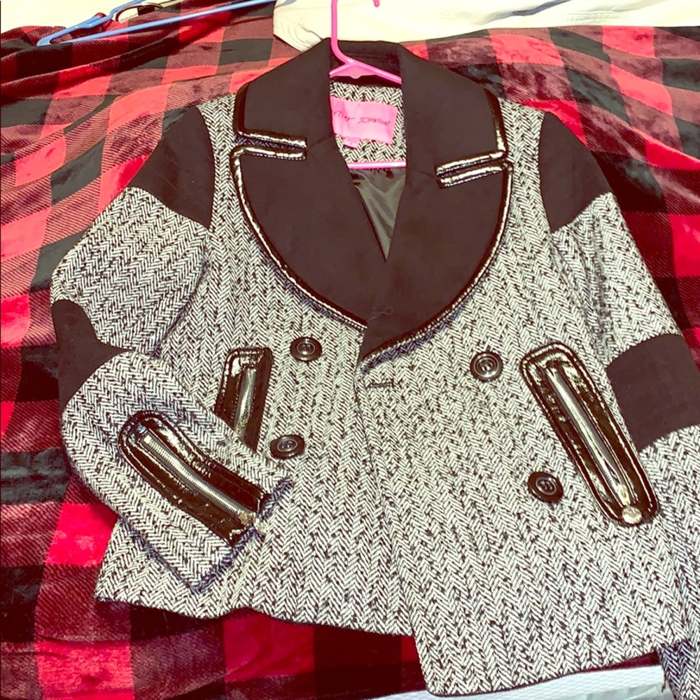 Black faux suede/leather jacket